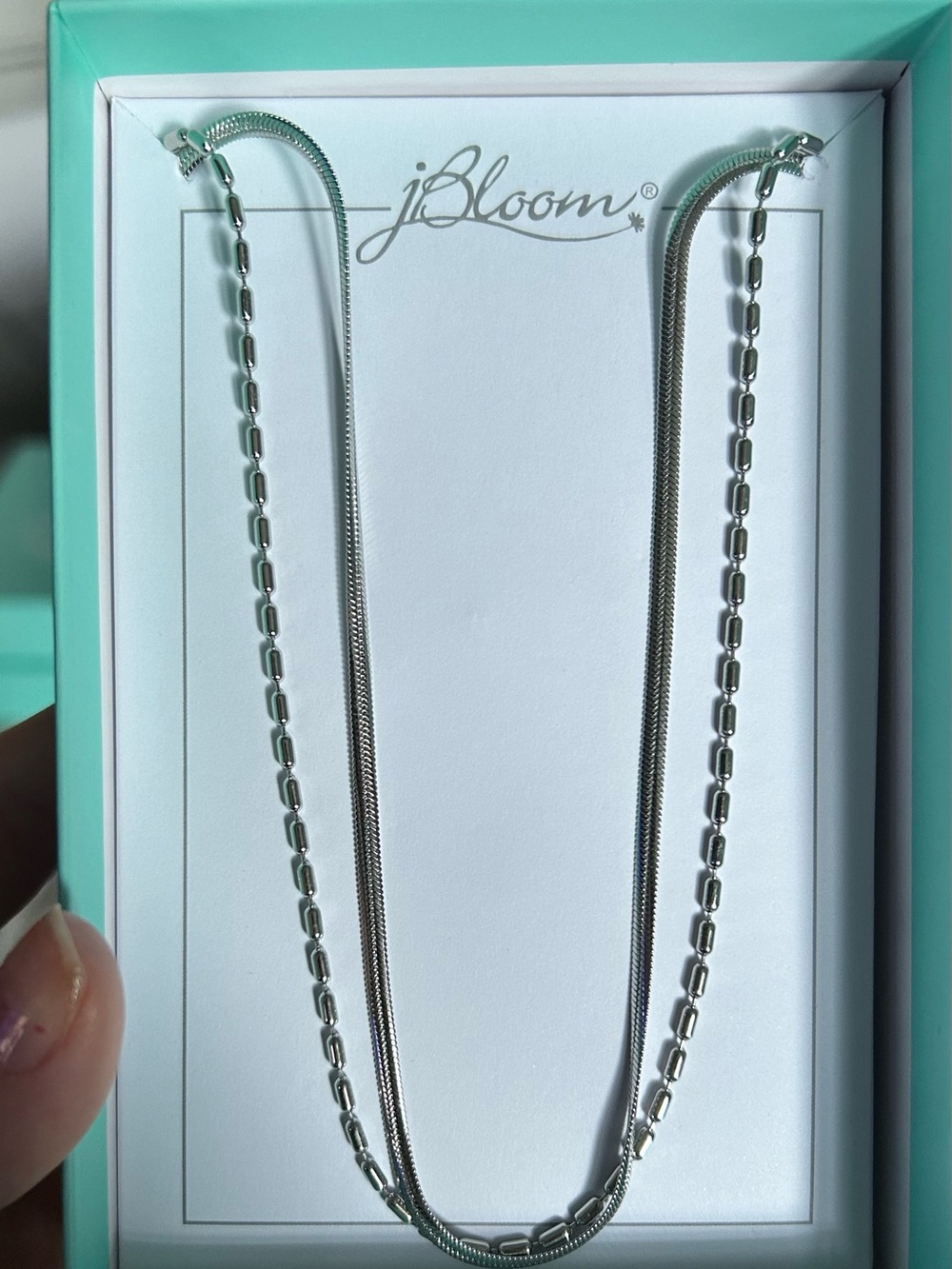 bloom Silver Double-Layer Chain Necklace